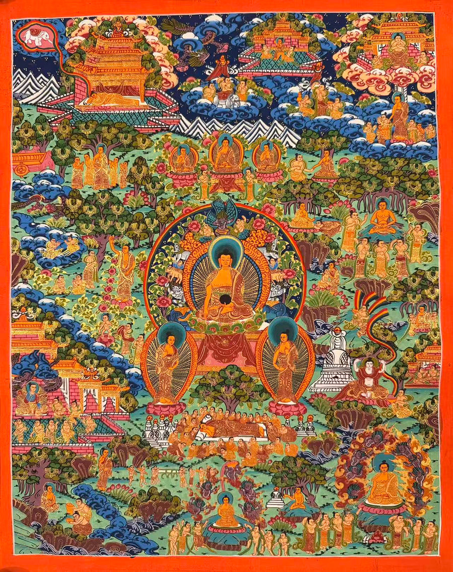 Buddha Life Story Mandala Thangka