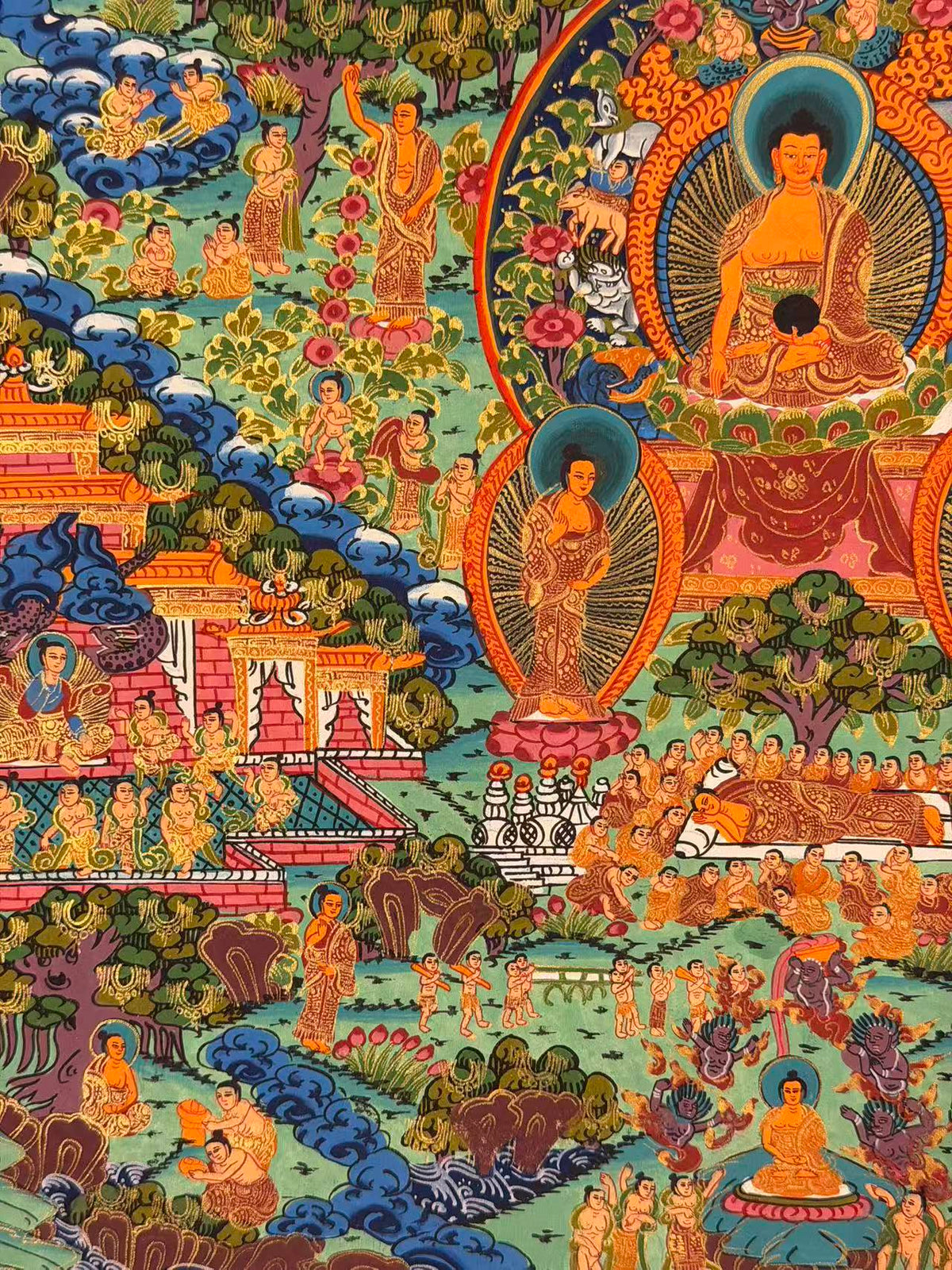 Buddha Life Story Mandala Thangka