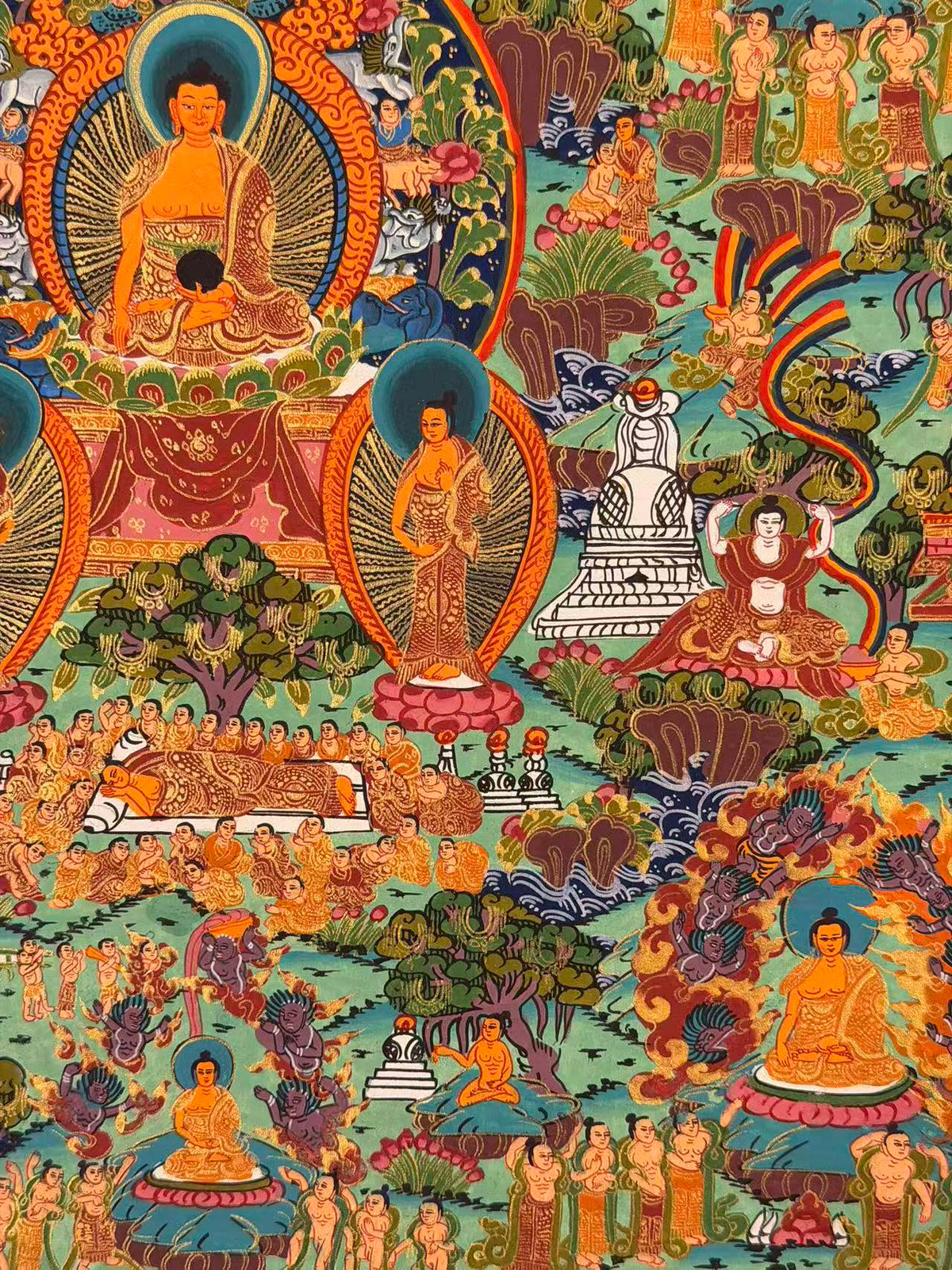Buddha Life Story Mandala Thangka