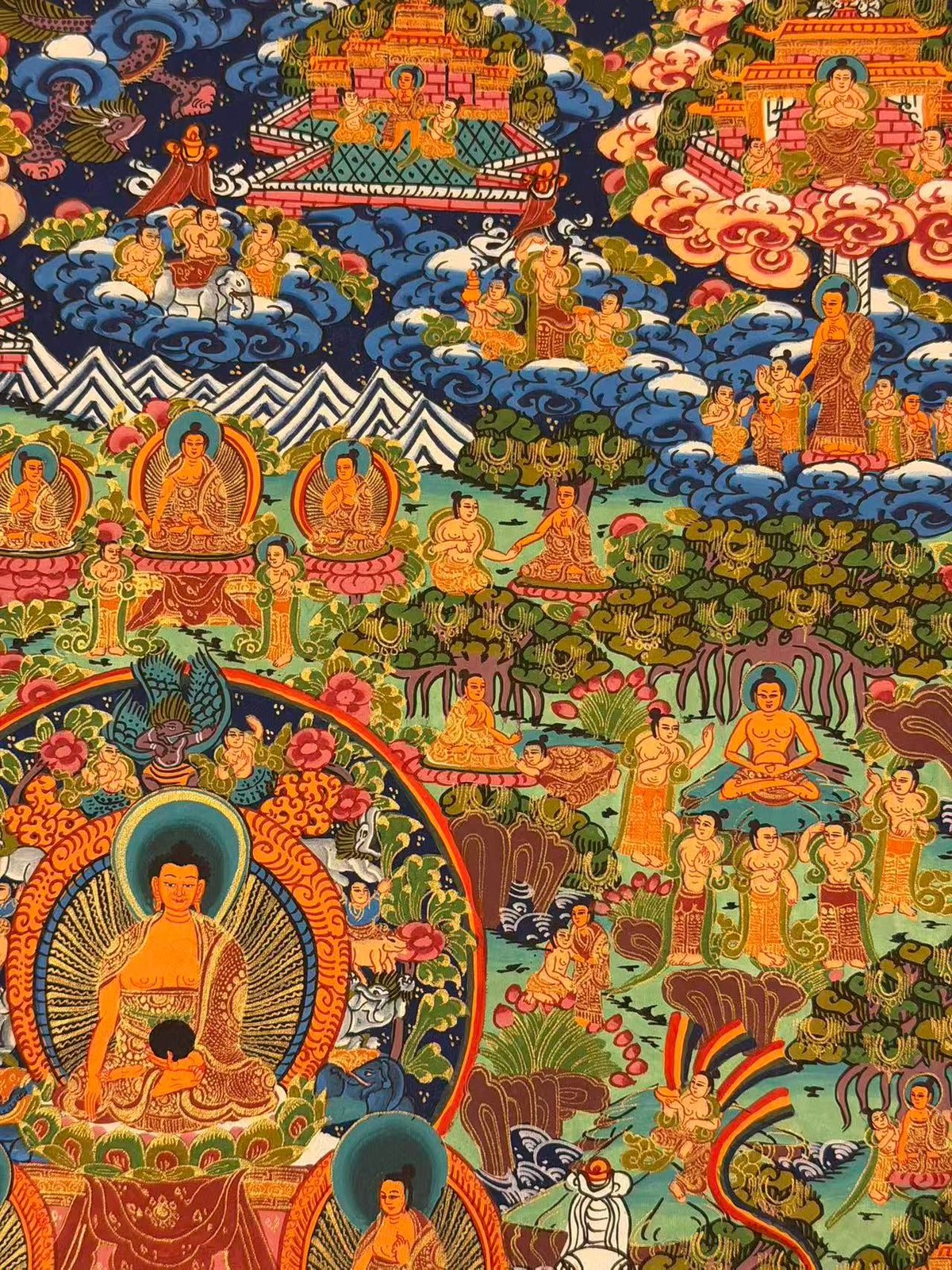Buddha Life Story Mandala Thangka