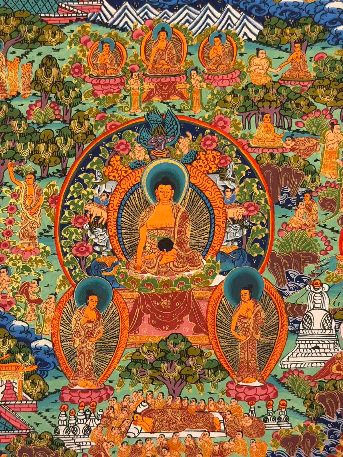 Buddha Life Story Mandala Thangka